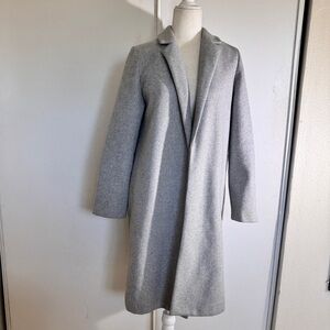 Zara Gray Midi Lapel Coat Jacket sz large